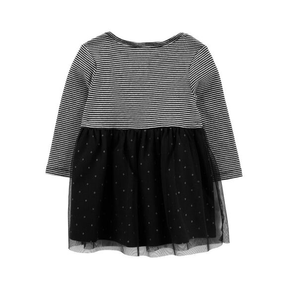 Nwt Carter's 100% Cotton Baby Girl Halloween Tulle Dress Black Cat 2 pc - Picture 2 of 9